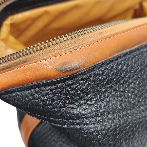 VTG DOONEY & BOURKE PEBBLE LEATHER BAG DOPP KIT COLLAPSABLE MAKEUP TRAVEL ZIPPER - Picture 7 of 12